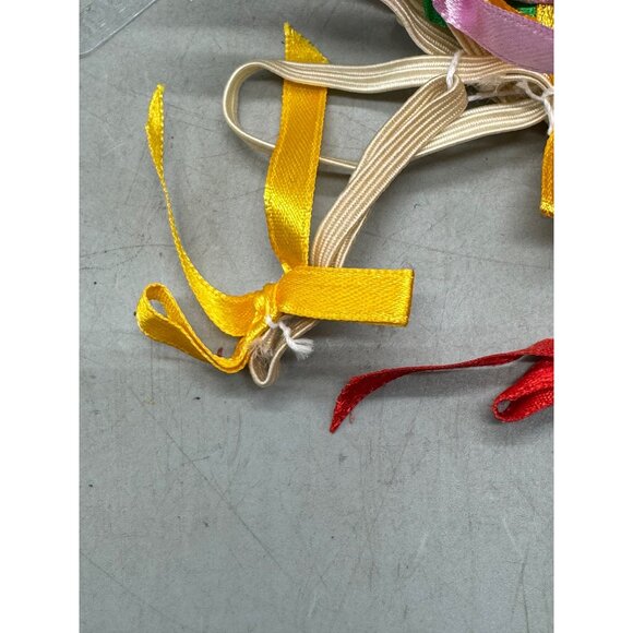 Assorted Satin Ribbon Bow Elastic Hair Ties for kids or dolls plush READ - Picture 2 of 5